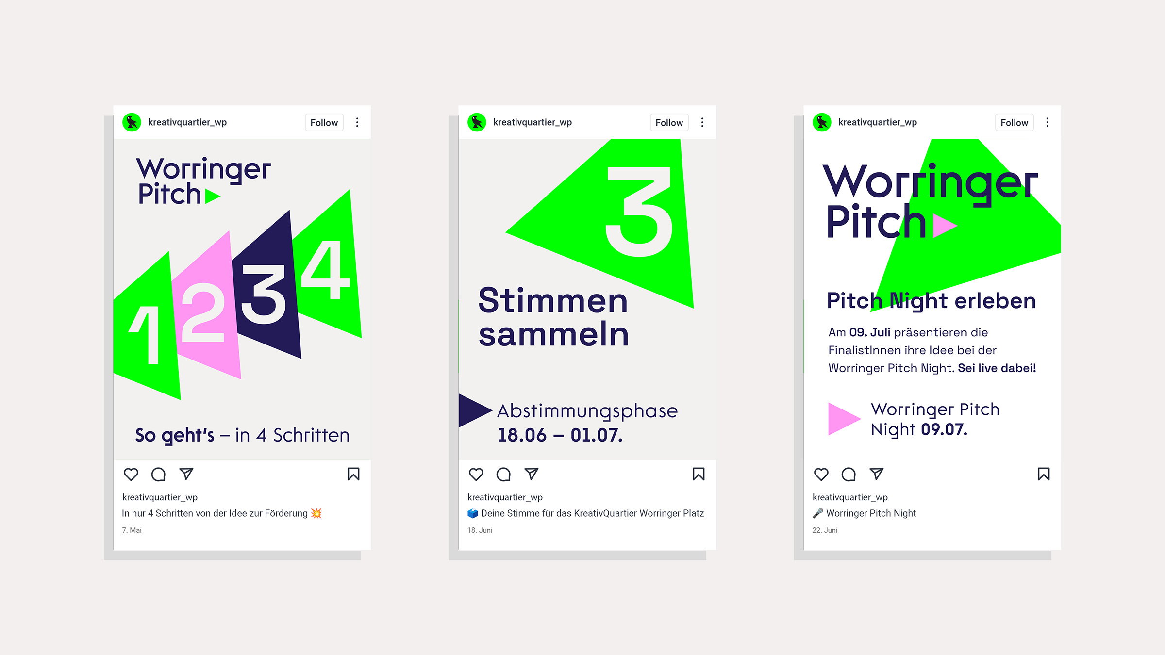 Social Media und Grafikdesign für den Worringer Pitch.